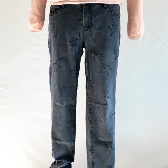Retro Black Star Pattern Boyfriend Jeans - Picture 4 of 9